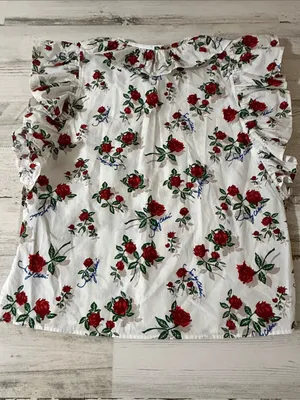 See By Chloe White Dita Floral Ruffle Tie-Neck Blouse thumbnail 8
