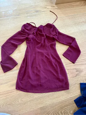 Burgundy Mini Dress Red Size 2 thumbnail 3