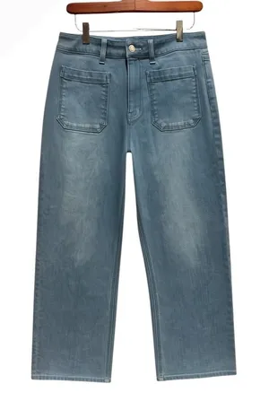 Quince Women's Light Blue Wide-Leg Denim Jeans Size 30 thumbnail 1