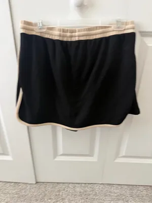 Entro Women’s Performance Skort Black Beige Trim Elastic Waist Athleisure Size L thumbnail 6