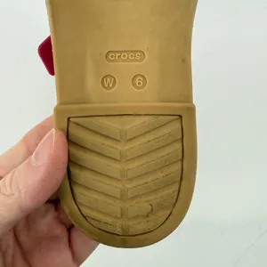 Crocs Tulum Toe Post Sandal Flip Flop Fuchsia Pink Tan Women 6 Buckle Straps thumbnail 9