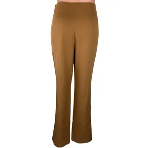 Lulus Brown High-Rise Split Hem Flare Leg Side Zip Trouser Dress Pants Size M thumbnail 3