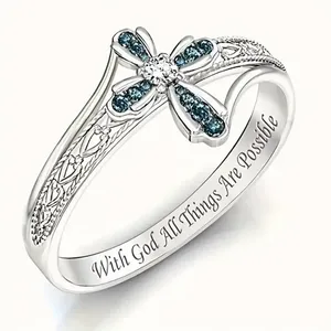 Cross Ring Size 8 NWT Silver thumbnail 1