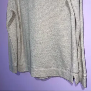J Crew Cowl Neck Sweater Women L Wool Blend Neutral Coastal Pocket Preppy Knit thumbnail 10