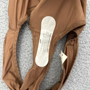 NWT Aerie Swim Bikini Bottom Brown‎ Ribbed Beach Summer Vacation Women Large thumbnail 3