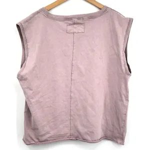 Free People Shirt Womens L Casual Oversized Sleeveless Distressed Tee Pink Large thumbnail 2