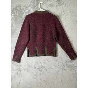 Vintage Fair Isle Wool Cardigan Cottagecore Heritage Folk Knit Autumn Sweater thumbnail 3