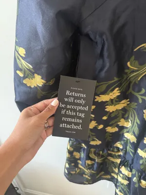 TUCKERNUCK Navy Jasmine Vine Jacquard Palmerston Dress M thumbnail 6
