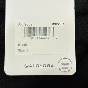 NWT Alo Yoga Cashmere Reform Long Sleeve Top Black Sweater L 100% Pure Luxury thumbnail 8
