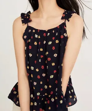 NWT Madewell silk Ruffle-Strap Cami Confetti Floral Sz 2‎ thumbnail 1