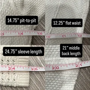 We the Free White Scoop Neck Waffle Knit Thermal Bandana Crochet Cuff Sz XS Boho thumbnail 11