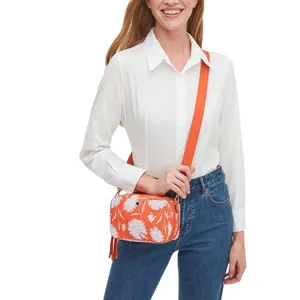 Kate Spade New York Women's Jae Mini Nylon Crossbody Bag Orange nwot purse thumbnail 2