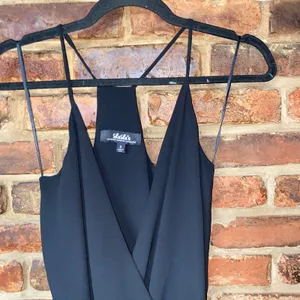 Lulu's Black Sleeveless Surplice Well Dressed Bodysuit Women's Size Small thumbnail 3