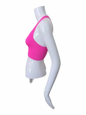 NEW FP Movement Ribbed Racerback Crop Top Size XS Tropical Pink thumbnail 4