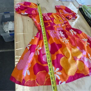 SABO Australia Floral Puff‎ Sleeve Summer Mini Dress Sz 4 Pink Orange thumbnail 12