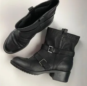 Nike Black Leather Buckle Moto Boots 9.5 thumbnail 1