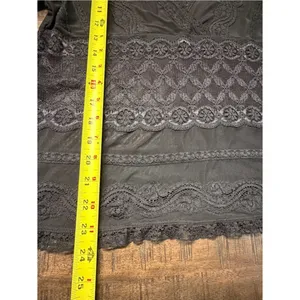 Dress Barn Womens Whimsigoth Black Sheer Mesh Lace Top Size L Boho Witchy Fairy Grunge thumbnail 8