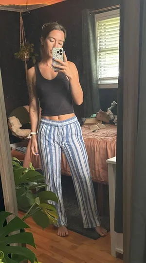 Linen pants Blue Size XS thumbnail 1