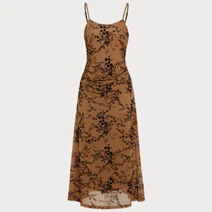 Rihoas Brown Floral Two-piece Midi Dress thumbnail 8