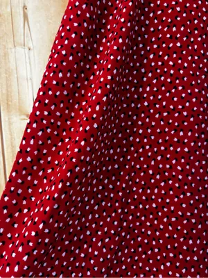 Princess Polly‎ Stacey Mini Dress Red Heart Print Ruffle Smocked Size 2 thumbnail 3
