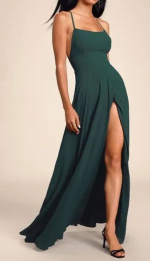 LULU's Bridesmaid Prom Wedding Flowy Romantic Flowy Sexy Chiffon Maxi Dress thumbnail 1