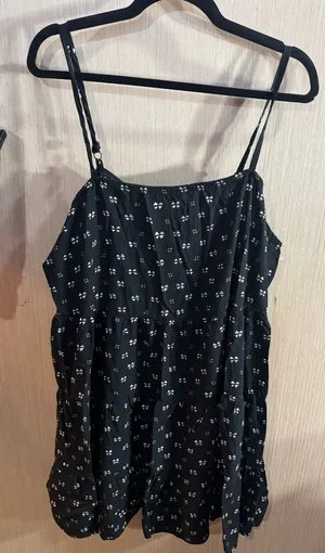 Old Navy Black Camisole Dress with Tiny White Floral Print Size XXL thumbnail 1