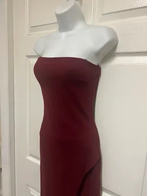 UNBRANDED Plum Strapless Bandaeu Tube Dress thumbnail 5