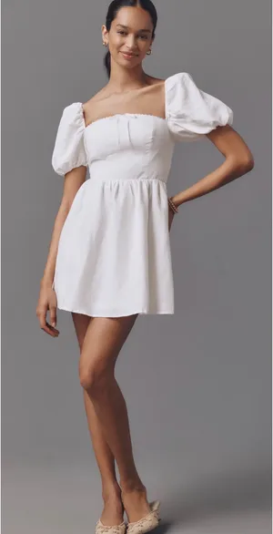 Reformation Dress Midi Linen thumbnail 1