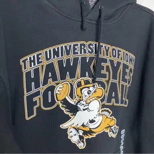 University of Iowa Hawkeyes football hoodie sweatshirt black size‎ medium thumbnail 2
