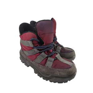 Vintage L.L bean Gray burgundy boots womens sz 7 thumbnail 3