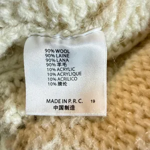 Brandy Melville Cardigan Sweater Fisherman One Size Cream Wool Blend Cable Knit thumbnail 7