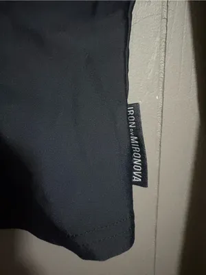 IRON BY MIRONOVA IRNBY Black Long-Sleeve Cross Front Athleisure Top thumbnail 2