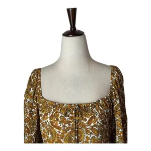 Faithfull The Brand Dress Women 4 Gold Indira Balloon Sleeve Paisley Mini‎ Boho thumbnail 5