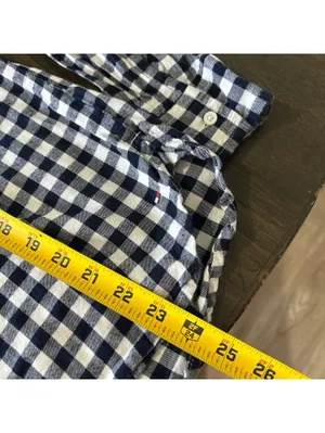 Tommy Hilfiger Gingham Plaid Cotton Flannel Button Down Shirt S Cottage Western thumbnail 8