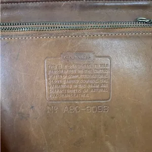 Vintage 90's Coach 9093 Tribeca Shopper Zip Top Tote Bag Y2K British Tan Leather thumbnail 10