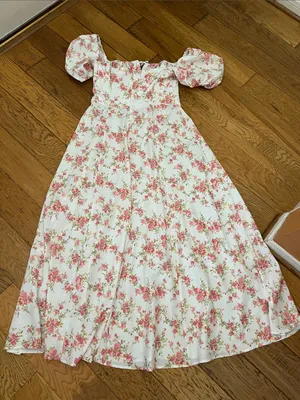 NWOT - M - MARTHEA - Floral Puff-Sleeve Maxi Dress in Blush Pink thumbnail 7