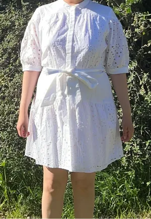 Chic White Eyelet Mini Dress Size undefined thumbnail 1