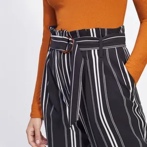 Miss Selfridge Black Mono Striped Paperbag Trouser thumbnail 2