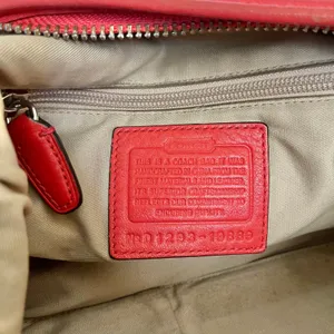 Coach Legacy Carnelian Leather Duffel #19889 - Coral Red Bucket Shoulder Bag thumbnail 5
