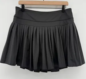 Gold Hinge Pleated Tennis Skirt Skort Black Women XL Preppy Pickleball Active thumbnail 1