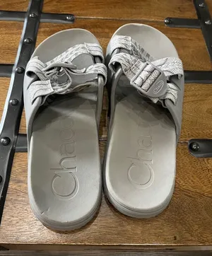Chacos Gray Patterned Strap Slide Sandals thumbnail 1