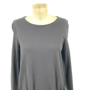 COS Black Tie Front Long Sleeve Paperbag‎ Skirt Dress Size Small thumbnail 2