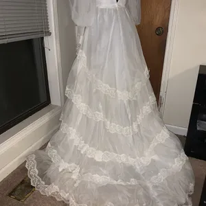 70s Prairie wedding dress White thumbnail 9