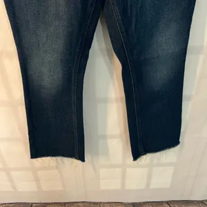 J. Crew Blue Whiskered Cutoff Hem 9 Inch Billie Demi Boot Crop Jeans Size 27 thumbnail 5