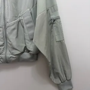 ALO Mixed Media Reinvention Bomber Jacket Limestone Green thumbnail 7