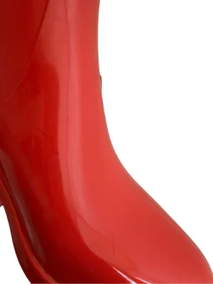 Kate Spade Bold Orange Rain Boots Casual Bright Orange Patent Rubber Size 9 thumbnail 10