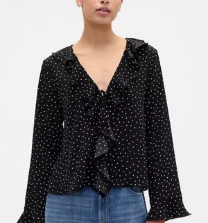 Gap Polka Dot Ruffle Blouse thumbnail 1