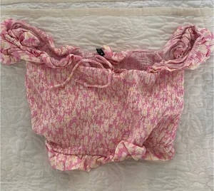 ZARA Floral Top Crop thumbnail 1