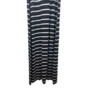Karen By Karen Kane Black White Stripe Sleeveless Sequin Pocket Maxi Dress S thumbnail 4