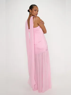 NEW Show Me Your Mumu Dalia Maxi Dress size Large L light pink luxe satin thumbnail 2